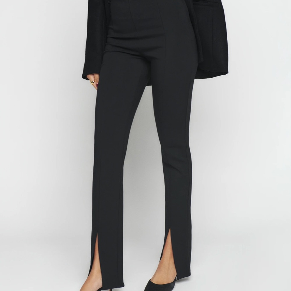 Black Split-Hem Women’s Dress Pants